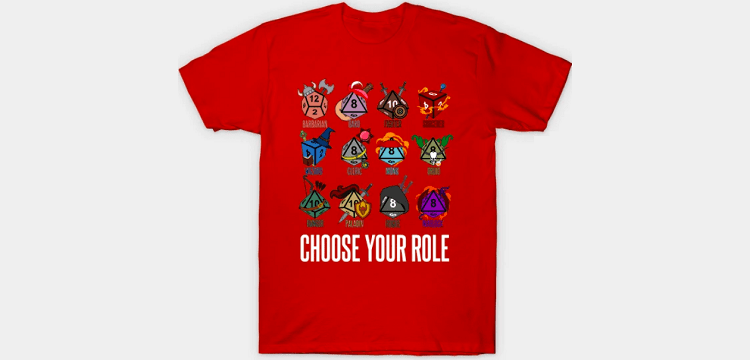 D&D Character Class Hit Dice T-Shirt