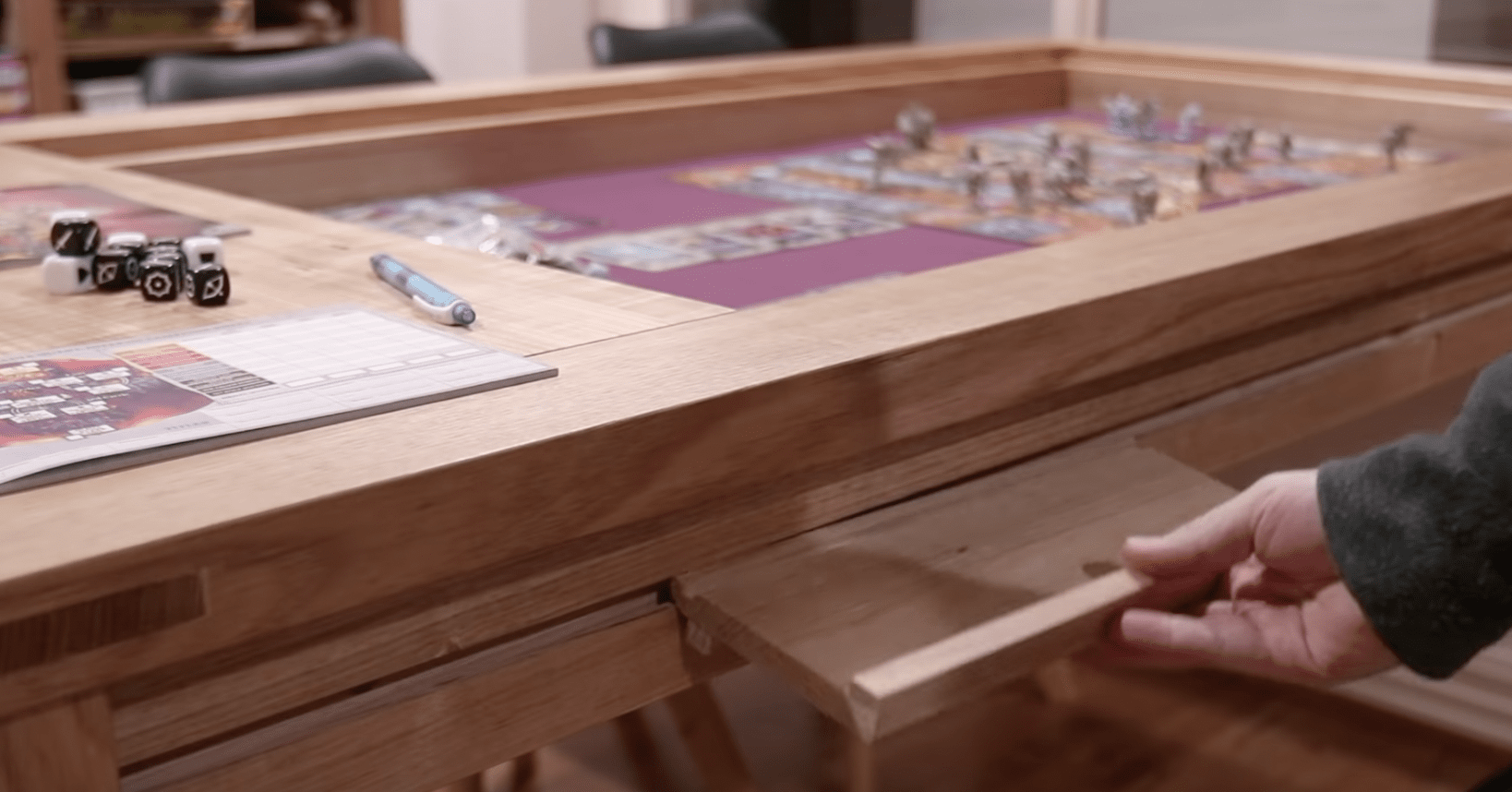 Large Gaming Table with Trays