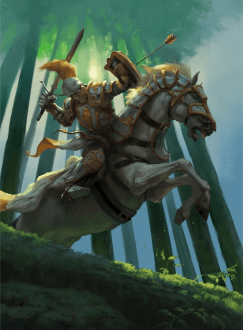 a paladin on his warhorse