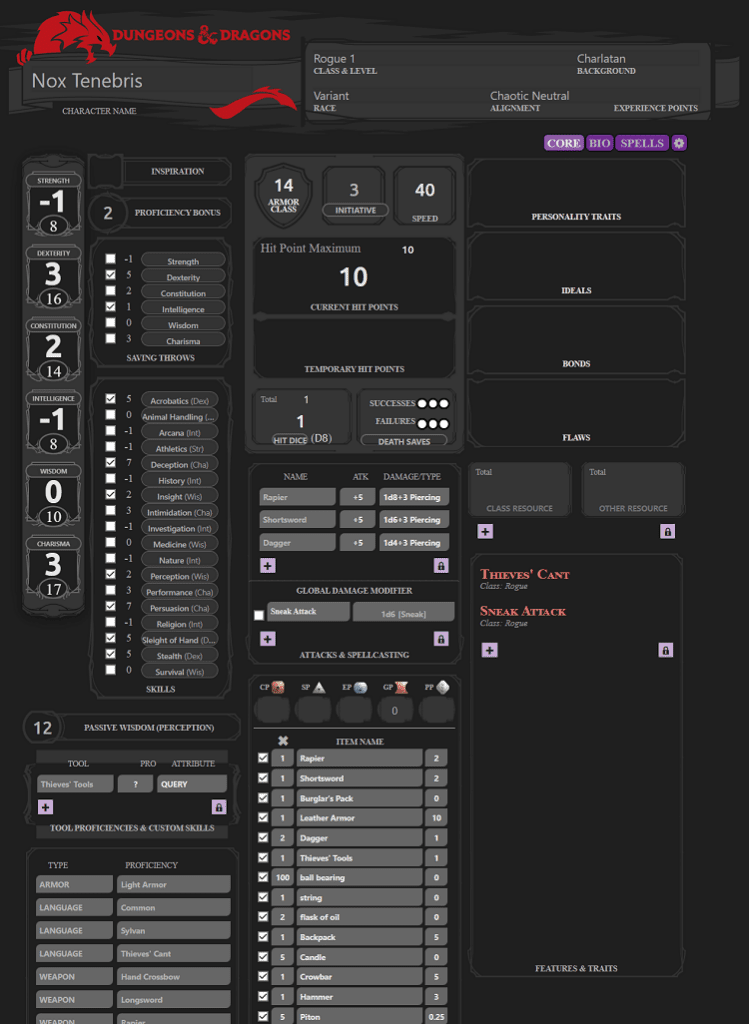 roll20's charactermancer